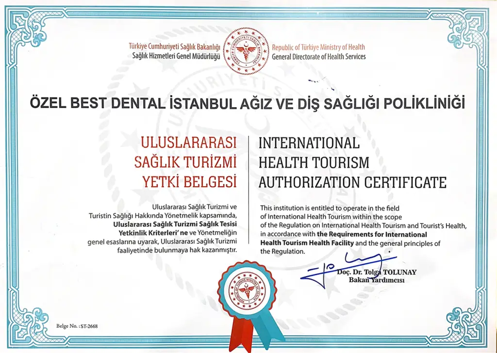 International Health Tourism Authorization Certificate