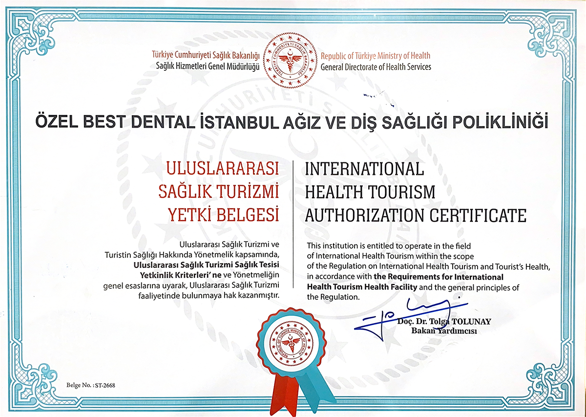 International Health Tourism Authorization Certificate