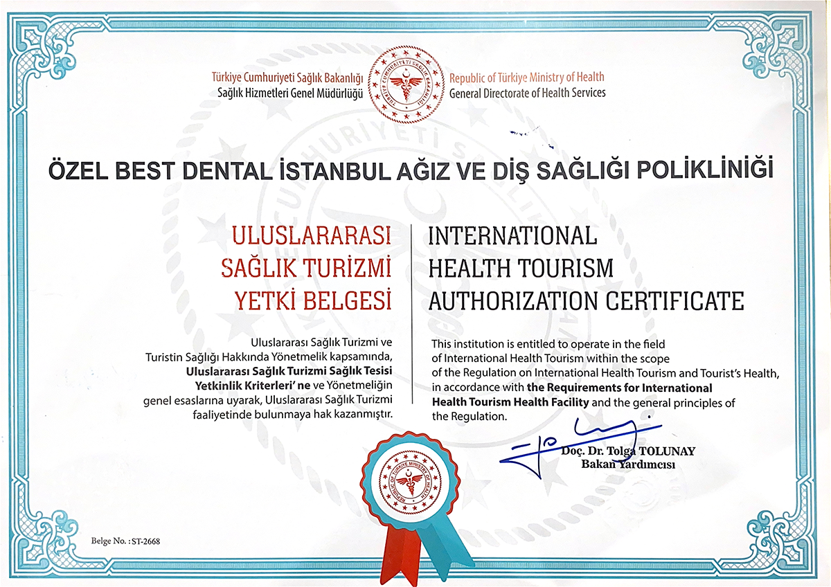 Uluslararası Sağlık Turizmi Yetki Belgesi