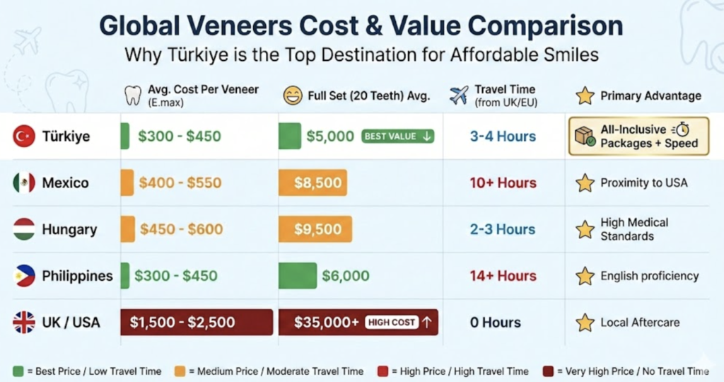 veneers cost turkey 2026