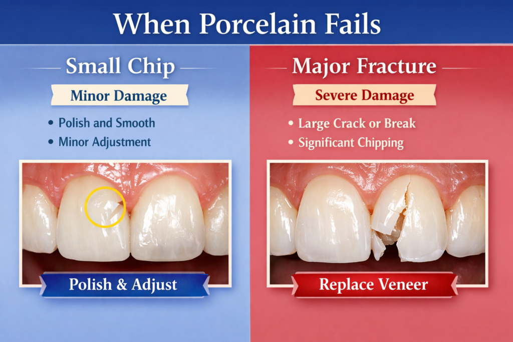 What happens when porcelain fails